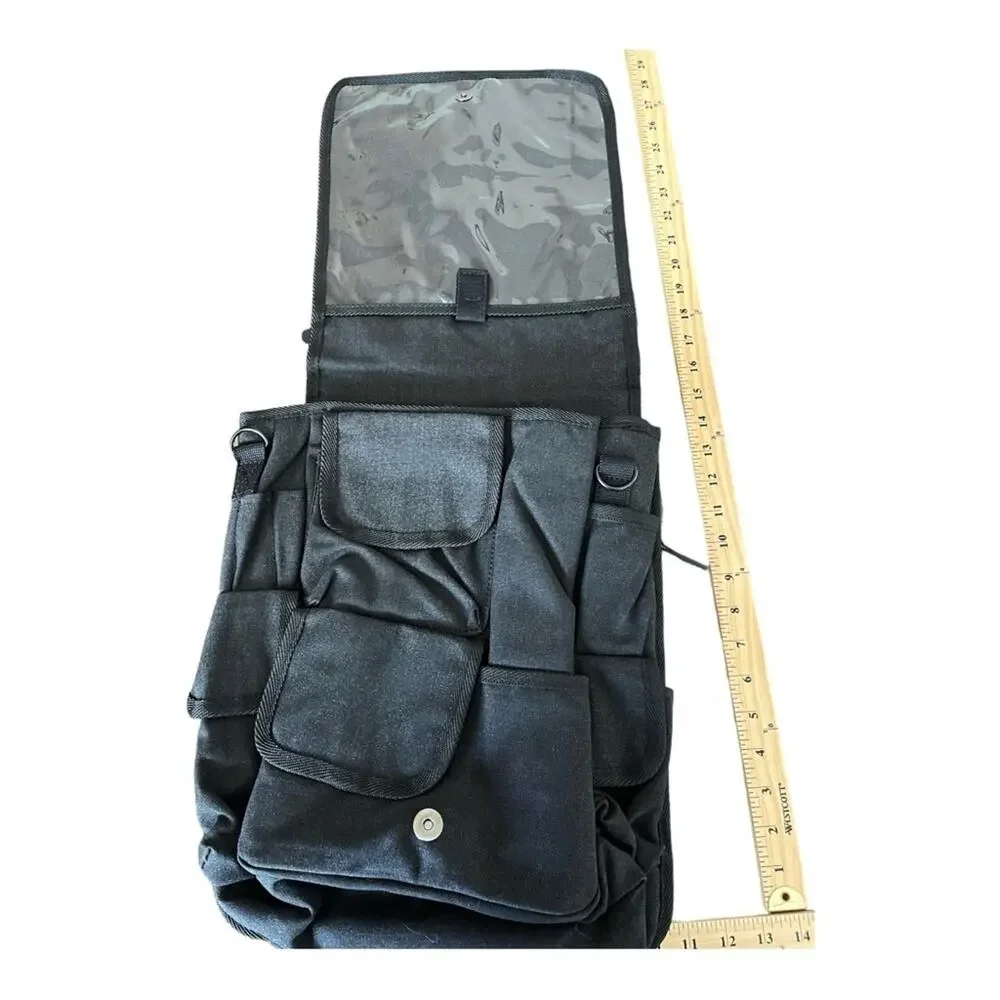 Canvas laptop messenger bag black New